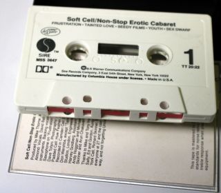 SOFT CELL Non - Stop Erotic Cabaret RARE Cassette Tape 1981 Synth Pop TAINTED LOVE 2