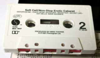 SOFT CELL Non - Stop Erotic Cabaret RARE Cassette Tape 1981 Synth Pop TAINTED LOVE 3