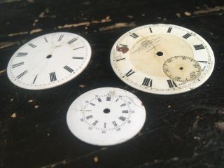 Vintage Watch Clock Faces Enameled White Mixed Media Steampunk Jewellery Craft