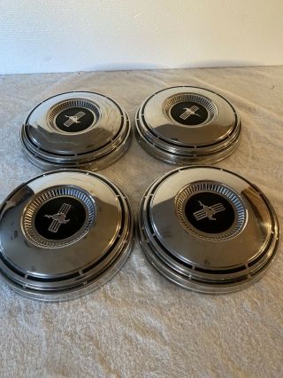 1968 - 1969 Ford Mustang Dog Dish Poverty Hubcaps,  Set Of 4.  Rare Wheel Covers
