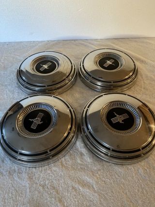 1968 - 1969 FORD MUSTANG DOG DISH POVERTY HUBCAPS,  SET OF 4.  Rare wheel covers 2