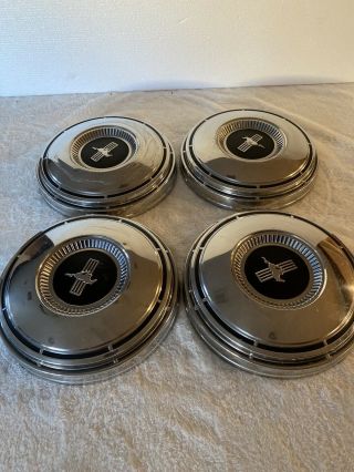 1968 - 1969 FORD MUSTANG DOG DISH POVERTY HUBCAPS,  SET OF 4.  Rare wheel covers 3