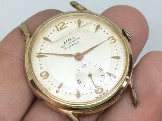 Rare Antique Vintage Gents 9ct Rolled Gold Liga 15 Jewels Mechanical Wristwatch