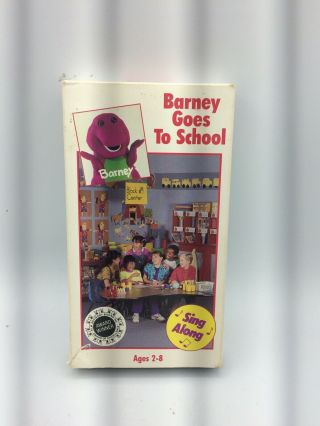 Barney Goes To School Sing Along Vhs Sleeve