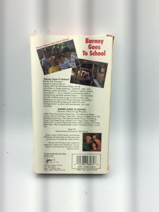 Barney Goes To School Sing Along VHS Sleeve 2