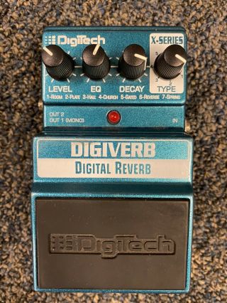 Digitech X - Series Xdv Digiverb Stereo Digital Reverb Rare Guitar Effect Pedal