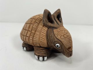 Vintage Casals Peru Hand Made Pottery Clay Armadillo Rare Figurine