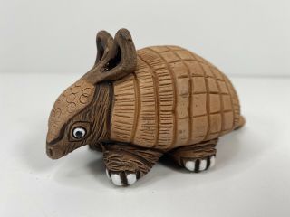 Vintage Casals Peru Hand Made Pottery Clay Armadillo Rare Figurine 2