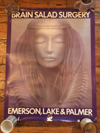 Rare Emerson Lake & Palmer Elp - Brain Salad Surgery 1973 Promo Poster