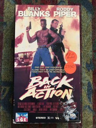 Back In Action Vhs Rare Cult Action Martial Arts Roddy Piper Billy Blanks Htf