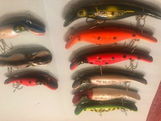 9 RARE VINTAGE DRIFTER TACKLE THE BELIEVER LURES.  6 - 4”/ 3 - 3”.  40 plus yrs old. 3