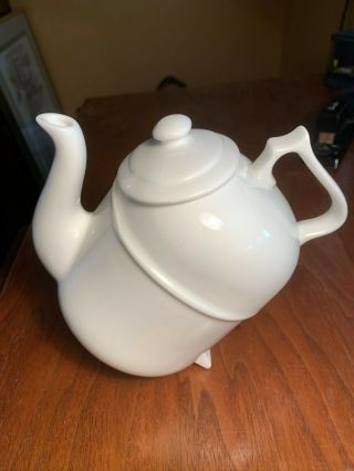 Rare Ronnefeldt Tilting 4 Cup Teapot.  White Porcelain.