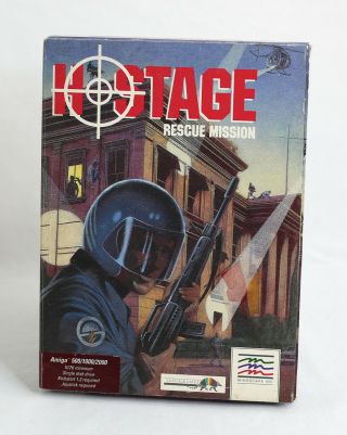 Mindscape Hostage Rescue Mission - Amiga Big Box Pc - 1989 Cib 3.  5 " Rare