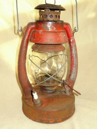 Antique Elgin Kerosene Lantern With Clear Globe