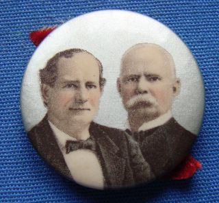Rare 1900 William Jennings Bryan & Adlai Stevenson Jugate Campaign Button