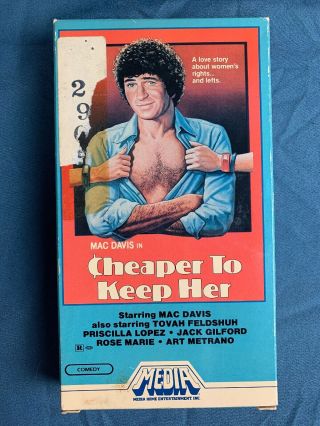 Cheaper To Keep Her Mac Davis Priscilla Lopez Vhs 1st Edition Release 1983 Media