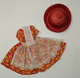 10.  5 " Little Miss Revlon Floral & Pinafore Dress W/ Red Hat