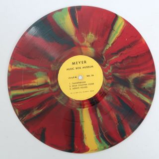 Splatter Wax Colored Vinyl 78 Rpm Record Meyer Music Box Museum Christmas Rare