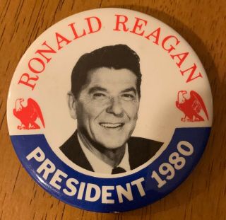 Rare 1980 Ronald Reagan For President Campaign 3” Button