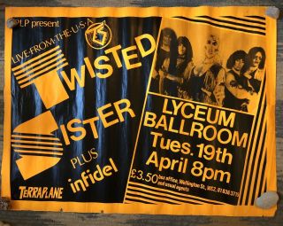 Rare Twisted Sister Poster Uk Tour Poster 1982 Dee Snider Heavy Metal Lyceum
