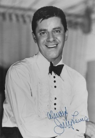 VINTAGE JERRY LEWIS SIGNED AUTOGRAPHED RARE GLOSSY STUDIO PHOTOGRAPH 2