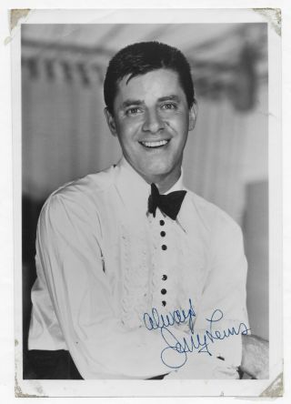 VINTAGE JERRY LEWIS SIGNED AUTOGRAPHED RARE GLOSSY STUDIO PHOTOGRAPH 3
