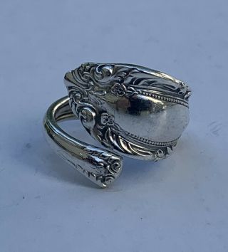 Vintage Towle Sterling Silver King Richard Size 8.  5 9g Spoon Wrap Ring