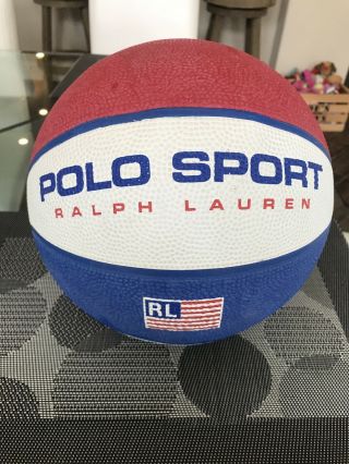 Vtg Rare 90s Ralph Lauren Polo Sport Promo Rawlings Basketball Red White Blue