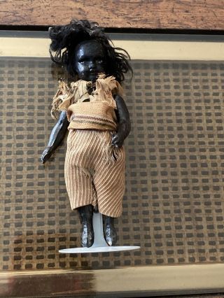 Antique Composition Black Baby Doll 6 " African American Jointed Arms & Legs