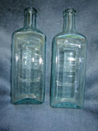 ANTIQUE HOOD ' S SARSAPARILLA GREEN GLASS BOTTLES 3