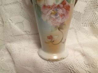 Antique Nippon Porcelain China Hand Painted Floral Flower Vase 6” 3