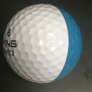 Ping Eye 2 TEAL WHITE Golf Ball Rare High 6 Dual Color Collector Grade Exc 2