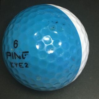 Ping Eye 2 TEAL WHITE Golf Ball Rare High 6 Dual Color Collector Grade Exc 3
