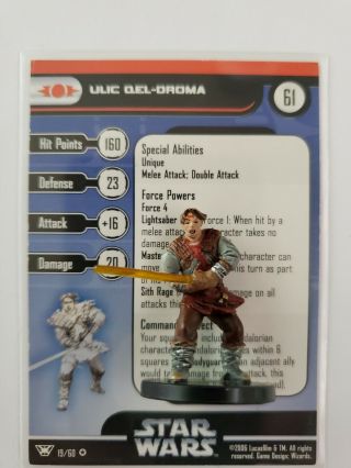 Ulic Qel - Droma - 19 Star Wars Miniatures » Champions Of The Force Very Rare