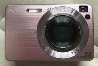 Sony Cyber - shot DSC - W120/W125/W130 7.  2MP Digital Camera - PINK - Rare 2