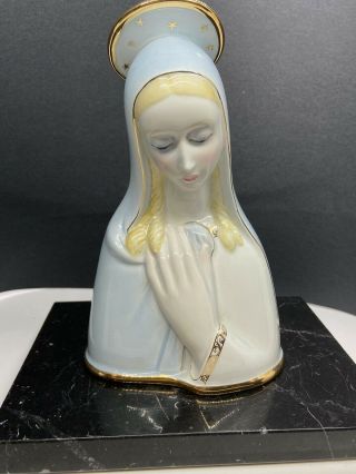 Vintage Madonna Virgin Mary Porcelain Bust 215/1 Ronzan Rare