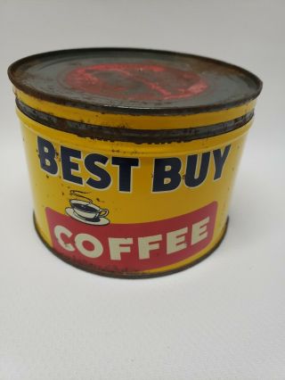 Vintage Best Buy Brand One Pound Coffee Tin Can Omar Inc Omaha,  Nebraska Rare