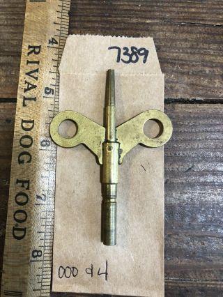 Brass Old Victorian Double End Clock Winding Mantle Key Antique Size 000 & 4