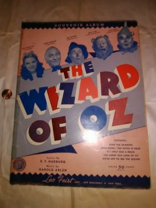 Antique The Wizard Of Oz Souvenir Album 1939 Judy Garland Poster Land Of Oz Rare