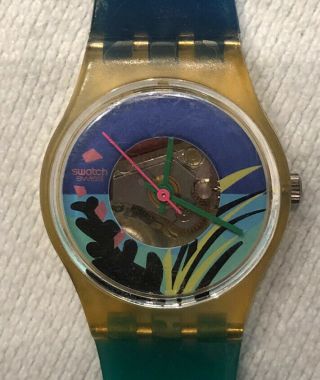 Rare Vintage Swatch Watch 1986,  Black Coral.  Mint: Owner