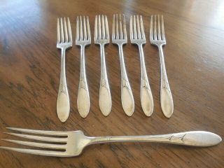 Oneida Community Lady Hamilton Silverplate Flatware Salad Forks - 6 & Dinner Fork