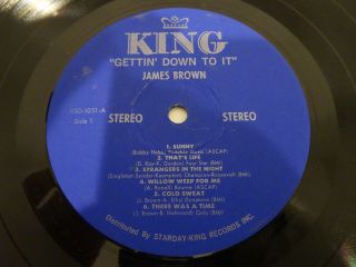 VG,  James Brown Gettin Down To It LP RARE ORIG.  ' 69 BLUE KING UNIPAK Slaughter 2