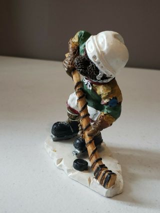 Teddy Bear Figurine Playing Ice Hockey Ceramic Figure 5 