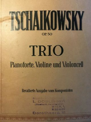 Tchaikovsky - Piano Trio,  Op.  50,  All Parts - Very Rare Large Format For Concert