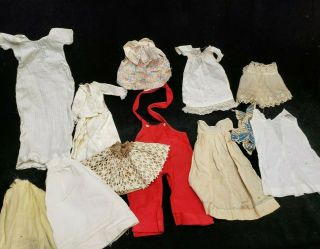 12 Pc Vintage Antique Baby Doll Dress Skirts,  Overalls & More Estate 1900s - 1940s