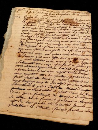 Rare 1700s Autographed Manuscript Document 22 Pages