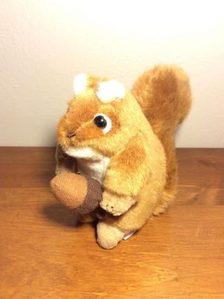Rare K&m International Brown Squirrel W/ Acorn 5 " Plush Makes Squirrel Sounds