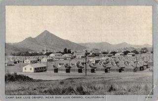 San Luis Obispo California Camp Birdseye View Antique Postcard K92338