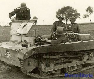 Rare Wehrmacht Troops W/ Captured Polish C2p Artillery Tractor; 1939