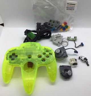 Nintendo 64 Controller Neon Green Extreme Lime Rare Funtastic Rebuild